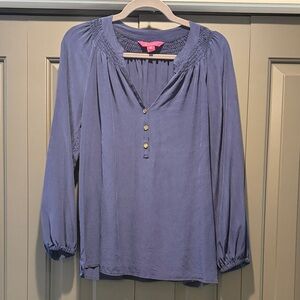 Lilly Pulitzer Silk 3/4 Length Blouse